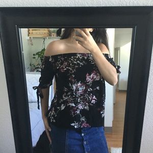 Floral Top with Tied Detailing